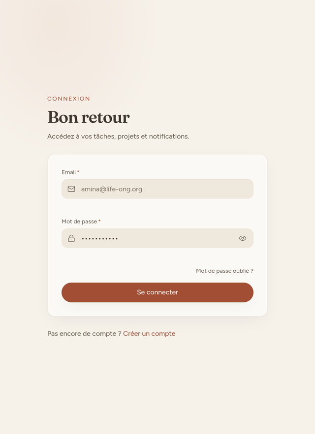 Message d'erreur de connexion : volontairement non spécifique